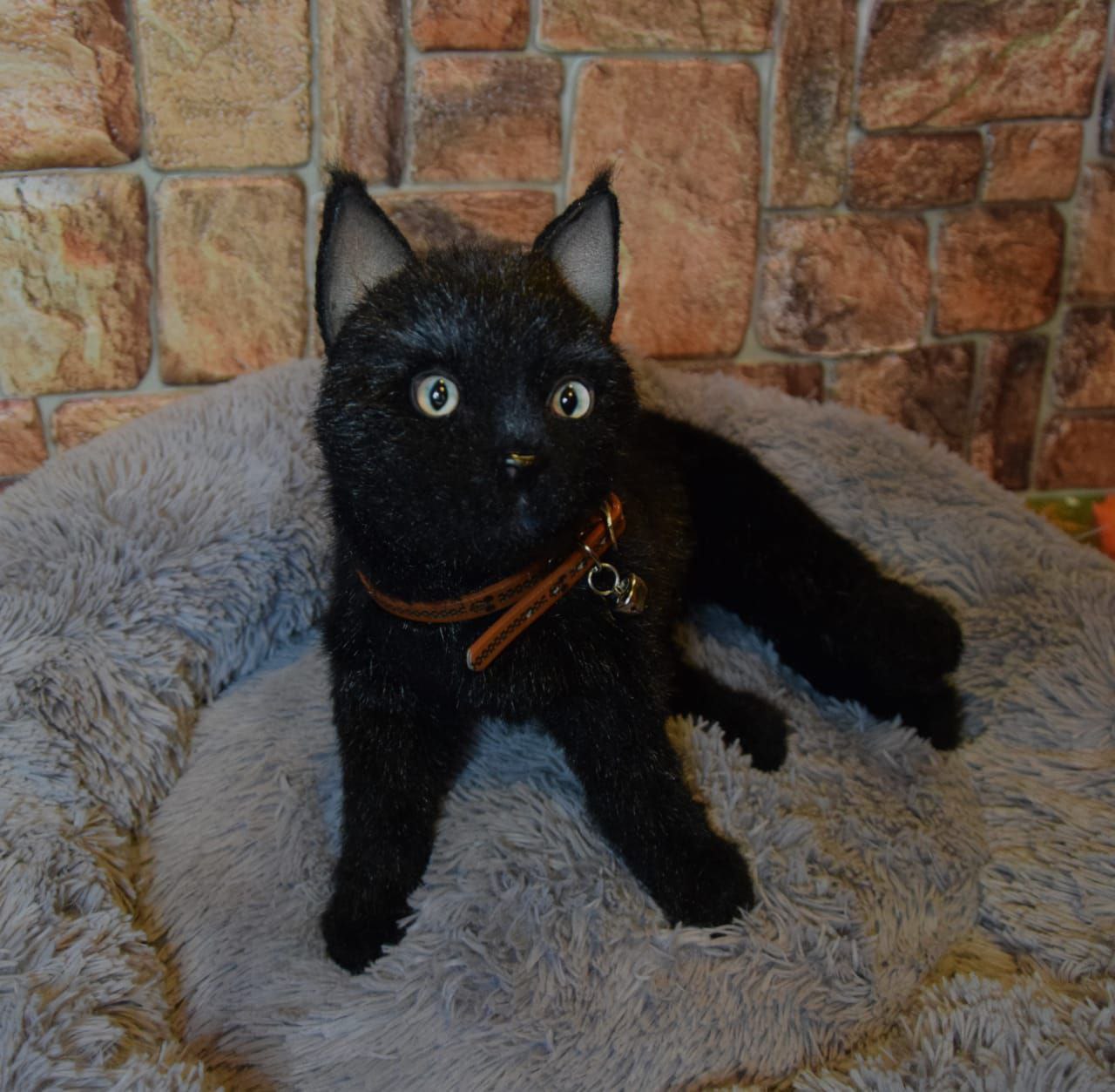 Black cat realistic-black-cat-plush